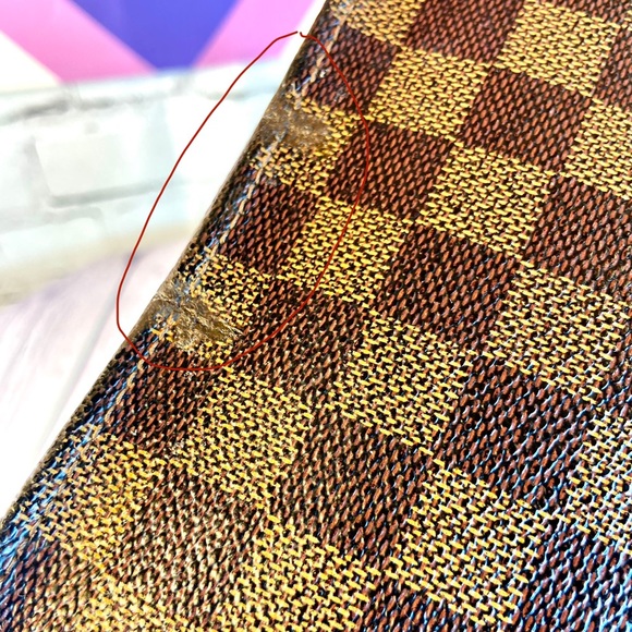 Louis Vuitton Damier Ebene cosmetic Trousse pouch Crossbody bag charm keychain - Picture 13 of 16